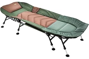 ‎MK-ANGELSPORT MK-Angelsport Relax Angelliege 8 Bein Karpfenliege bis 150kg belastbar Fischerliege Bedchair Gartenliege Liege