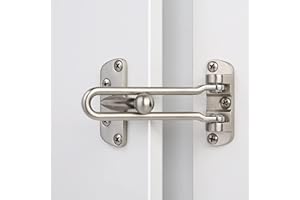 HASWARE Serrure de porte de sécurité pour la maison, barre pivotante, loquet de protection antivol pour porte avant et intérieure (Argent)