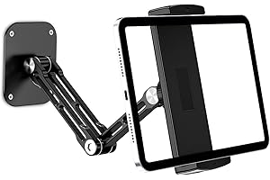 Lucrave Tablet Wandhalterung, Aluminium ausziehbare iPad Wandhalterung, mit 360° drehbarer Basis einstellbar und faltbar für iPad Pro Air Mini, Samsung Galaxy Tab, alle 4.7-13" Telefone und Tablets