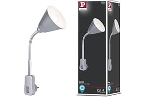 Paulmann 95428 Lampe enfichable Junus avec bras flexible max. 20 watts, lampe en métal blanc, lampe en plastique E14 sans ampoule