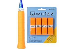 BAIHUALIN Whizz Badminton Tennis Racquet Grip Tape 4 Pcs Premium Anti Slip Self-Adhesive Squash Pickleball Overgrips - Tacky/Fast Dry/Soft Feel with Finishing Tape