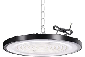 JINABLOSSY 200W UFO LED Lámpara de Alta Bahía, 6500K BlancaFría LED UFO High Bay Lumière,20000LM IP65 Impermeable Campana LED Industrial lampara techo para Fábricas, Aeropuerto, Patio, Garaje,Taller (200W)