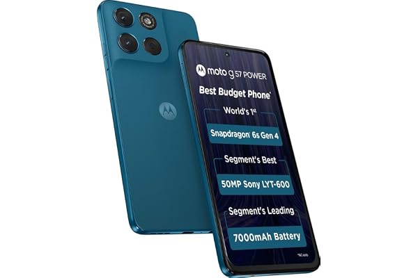 Motorola G57 Power (Corsair, 8GB RAM, 128GB Storage) | Snapdragon 6s Gen 4 Processor | 6.72" FHD+ Display | 50MP LYT-600 + 8M