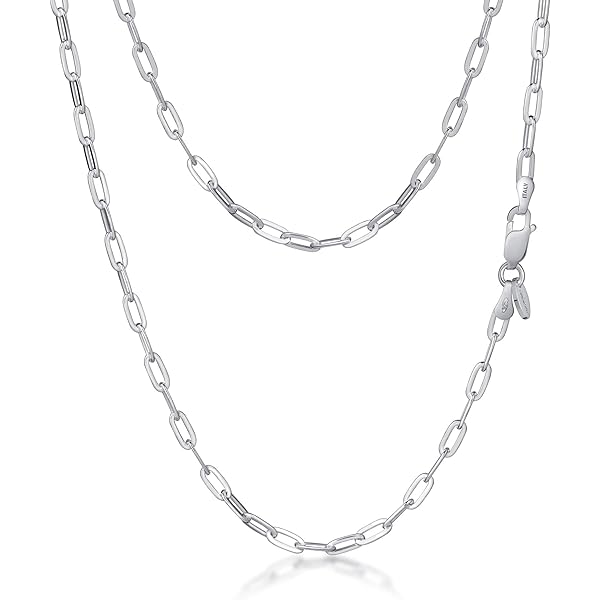 LeCalla Links Sterling zilveren Italiaanse Paperclip ketting ketting