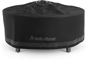 ‎SOLO STOVE Solo Stove Surround-Schutzabdeckung, Klein | Abdeckung für Feuerstellentisch mit Hitzeschutz, Witterungsbeständig, PVC-Rückseite/Aluminium-Stützstreben, Maße (HxB): 53 x 111 cm, Schwarz