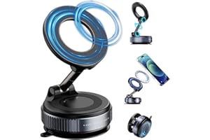 GXGM 1 Pcs Soporte Magnetico Movil Coche, Soporte para Móvil para Coche con Ventosa, Rotación de 360°, Negro, Regalo Divertido