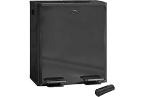 HOMCOM Dual Kitchen Bin, 2 x 20L Stainless Steel Double Rubbish Bin with Soft Close Lid, Removable Inner Buckets, Rubbish Bags, Fingerprint-Proof for Recycling and Waste, Black