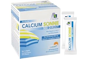 ‎AVITALE Avitale Calcium Sonne 500 Direkt - Zur Vorbereitung Ihrer Haut auf die Sonne mit 500 mg Calcium und 6 mg Beta-Carotin plus Vitamin C, D3 und E, 150 g