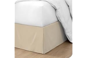 ISZI Mantovane Giroletto in Poliestere Rivestimento Per Giroletto Matrimoniale Vestiletto Matrimoniale Coprirete Gonna Da Letto Elastica Singolo Protezione Del Letto per Casa Hotel,Beige,200*200+35cm