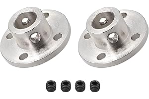 DMiotech 2 Pack 10mm Innen Durchmesser H13xD16 Flansch Kupplung Anschluss Starre Leitfaden Welle Unterstützung Kuppler Welle Kupplung mit Schrauben für DIY RC Modell Motoren Silber