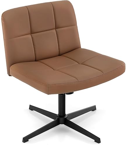 GIANTEX Bureaustoel, in hoogte verstelbaar, met kantelfunctie, ergonomisch, make-uptafel, stoel, imitatie-lamsvacht met zachte bekleding, computerstoel met 64 x 48 cm grote zitting en gekruiste poten