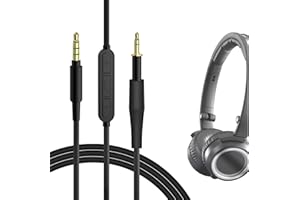 GEEKRIA Cavo di ricambio QuickFit per cuffie AKG K430, K450, K451, K452, Q460, K480, JBL J55, J88 con microfono e controllo del volume, compatibile con dispositivi Android e Apple (1,2 m)