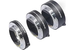 Venidice NEX-M AutoFocus Metal Macro Extension Tube Kit (10mm+16mm+21mm) for Sony Mirrorless E-Mount FE Mount A7 NEX Camera A7 A7M2 NEX3 NEX5 NEX6 NEX7 A5000 A5100 A6000 A6300 A65000 10