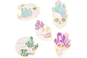 HUAQIGUO Enamel Lapel Pins Punk style 5Pcs Skeleton Brooch Badges Colorful Brooch Pin Set Clothing Backpack Accessories Funny Badge for Men Women Gifts