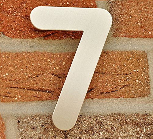 Preisvergleich Produktbild nanook Hausnummer "Arco" - Edelstahl gebürstet - 15 cm - Nr. 7