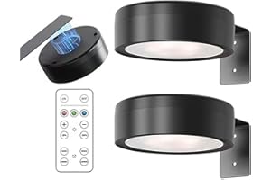 CHENRI 2PCS Picture Lights for Wall, Lumières murales pour cadres d'art, Applique Murale pour Tableaux, Lumières magnétiques LED rechargeables avec télécommande et 3 temps de couleur pour peintures (Noir)