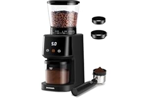 SHARDOR Macinino Elettrico per Caffè, 31 Coni, per Macchine da Caffè, Schermo LCD e Timer Digitale Preciso, Nero