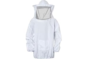 FEIGO Giacca Anti-ape Professionale,Protettivo Apicoltura Tuta,Tuta di Protezione Con Cappello e Velo Per Gli Apicoltori,tuta da Apicoltore,Maschera Apicoltore,Professionale Ape Vestito Giungla,Bianco