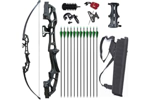 GOLRESOL Arc de Chasse Adulte Arcs de tir à l'arc Flèche Set 30/40lb 50 Pouces Arche la Main Gauche et la Main Droite pour Les débutants en tir de Chasse