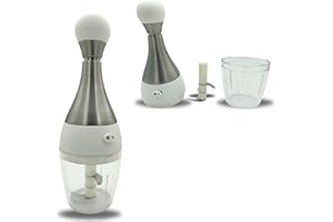 Mini hachoir manuel | Coupe oignons CATHALID, ail, légumes et condiments ultra-pratique, cuisine rapide et sans effort, appareil portable avec 3 lames rotatives et bol antidérapant.