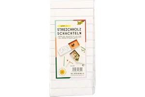 folia 2407 – tändningslådor, ca 11 x 6 x 2 cm stora, 12 stycken, tom vit, för självdesign