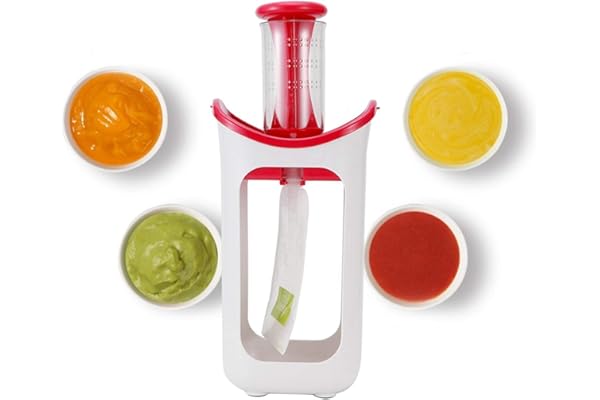 Machine à Aliments Pour Bébés, Presse-purée De Fruits, Station De Pressage des Aliments, Pochettes Alimentaires Pour la Cuisine à Domicile, Robot Culinaire Pour Enfants(Rouge)