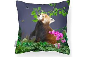 Izabela Peters Outdoor Cushions - Waterproof, 43 cm, Filled, Rare Red Panda - Graphite, Garden & Chair Cushions