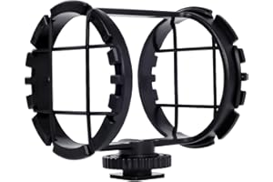 Movo SMM2 Camera Shoe Shockmount for Shotgun Microphones and Audio Recorders 25mm to 50mm in Diameter (Fits the Zoom H1)