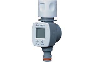 BRADAS / Galón medidor de jardín cascadas contador de litros con un adaptador de conector rápido lcd +