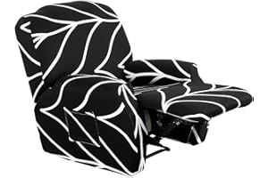 NIBESSER Funda Sillón Relax Reclinable Universal Fundas Sillón Reclinable 1 Plaza Elástica Lavable con Bolsillo Lateral Capuchas Elásticas para Sillón Eléctrico Completo Extraíble(Líneas Negras)