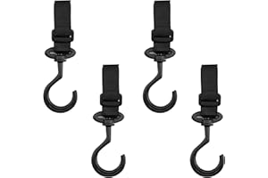 QUIODOK Dylan-EU Baby Stroller Hooks 4 Pieces Stroller Hooks bag hooks to Hook Your Shopping Bags Handbag or Change Bag(Black)
