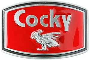 LKMY Cocky Die Cast Chrome Finish Metal,Western Belt Buckle American indian Style (red), Size:Buckle:Approx 3.5"x 2.7"(9cm x 7cm)