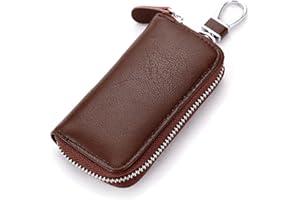 QIUPFGUT Portachiavi in Pelle, Borsellino Portachiavi, Portachiavi in Pelle Per Uomo e Donna, 6 Ganci per Chiavi, Porta Carte, Portafoglio per Banconote, Tasca per Chiavi Auto