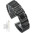 Stainless Steel Watch Bands Watch Strap 20mm/22mm/24mm Double Locking Clasp Bracelet Silver/Black