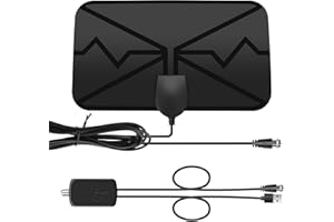 YAODHAOD HDTV Antena de 3 metros de interior para TV Freeview, antena digital con amplificador de señal, amplificador de señal para todos los televisores convencionales y HD, soporta 4K 1080P HD VHF