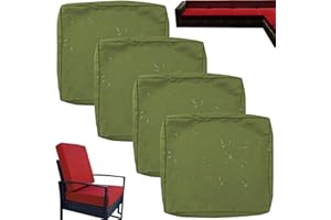 HKJGNH Pack de 1/2/4 Impermeable Funda de Cojín de Asiento de Sofá Exterior con Cremallera - 50x50 60x60 Cubierta Funda de Muebles para Interior, Exterior，Silla，Jardin，Muebles de Ratán(J17,4PCS_50X55X10CM)