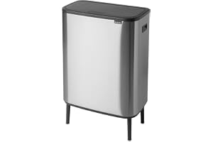 Brabantia Bo Touch Bin, Silver (Matt Steel Fingerprint Proof), 2 innerhinkar (2 x 30L)