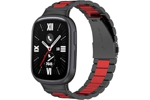 Maucoray Stainless Steel Watch Band Compatible for Honor Watch 4 Strap, Replacement Watchband Adjustable Wristband