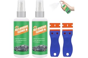 RIENAN Adhesive residue remover, 2 pieces, adhesive remover, label remover, sticker remover, label remover, comes with 2 blades, removes stubborn labels from all smooth surfaces (100 ml)