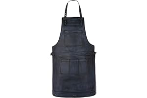 LEATHERSHIRE Full Grain Leather Apron Butcher, Cook, BBQ, Cooking, Wood work, Cheff, BBq Grill Gift Apron