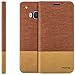 Produktbild zanasta Designs Tasche HTC One M9 Hülle Flip Case Slim Schutzhülle Handytasche mit Kartenfach, Standfunktion | Rotbraun