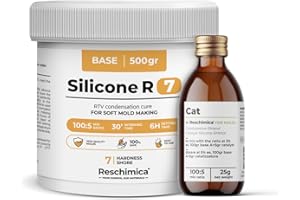 Reschimica Gomma siliconica per Stampi Morbidissima R7, Ideale per Realizzare stampi in Silicone, inodore e Facile da Usare, 7 Shore, DIY, Silicone per stampi Fai da Te (500 gr)