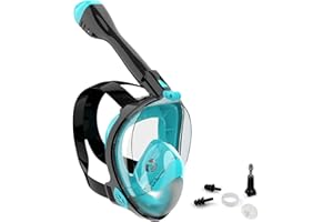Jwintee Maschera Subacquea,Vestibilità Comoda e a Tenuta Stagna, Specchio Trasparente Impermeabile,Campo Visivo 180°,Supporto per Telecamera Smontabile a Piacimento,Adatto per Adulti