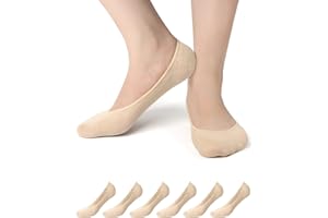 KORDEAR No Show Socks for Women - 6 Pairs Non Slip Invisible Socks Women, Cotton Ultra Low Cut Liner Socks Ladies Trainer Sneaker Socks Shoe Liners for Loafer Flats Boat Shoes UK Size 5.5 to 8