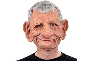 MONOZOZ Máscara de abuelo, máscara de hombre, Halloween, realista, para disfraz de anciano, para cosplay, disfraz de Halloween realista, con máscara facial