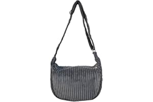 Ulisty Damen Klein Cord Hobo Tasche Breiter Gurt Umhängetasche Schultertasche Lässig Messenger Schulranzen Handtasche Tägliche Tasche