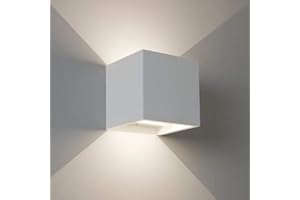 Partenopea® Applique in Gesso Bianco verniciabile Lampada da Parete per muro dal design moderno biemissione Up&down per Lampadine con Attacco G9 arredo casa locali bar ristoranti (Cubo)