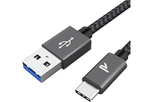 RAMPOW Cavo USB Type-C, [USB 3.0] Cavo USB C 3A QC 3.0, USB C Ricarica Rapida Compatibile per Samsung S22/S21/S20/S10, iPhone