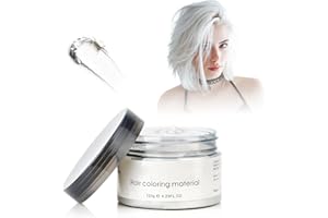 SOVONCARE Coloration Temporaire Cheveux, 4.23 oz Coloration Cheveux Femme Homme, Cire Colorante Temporaire Pour Cheveux Facile À Laver Et À Changer De Couleur, Convient Pour Cosplay Halloween (Blanche)