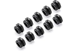 ORION LIGHTSTYLE 10 boquillas de paso para cables de PVC, 8 mm, color negro